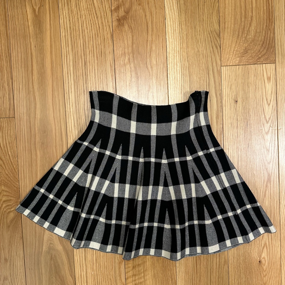 Plaid Black and White Women's Mini Skirt